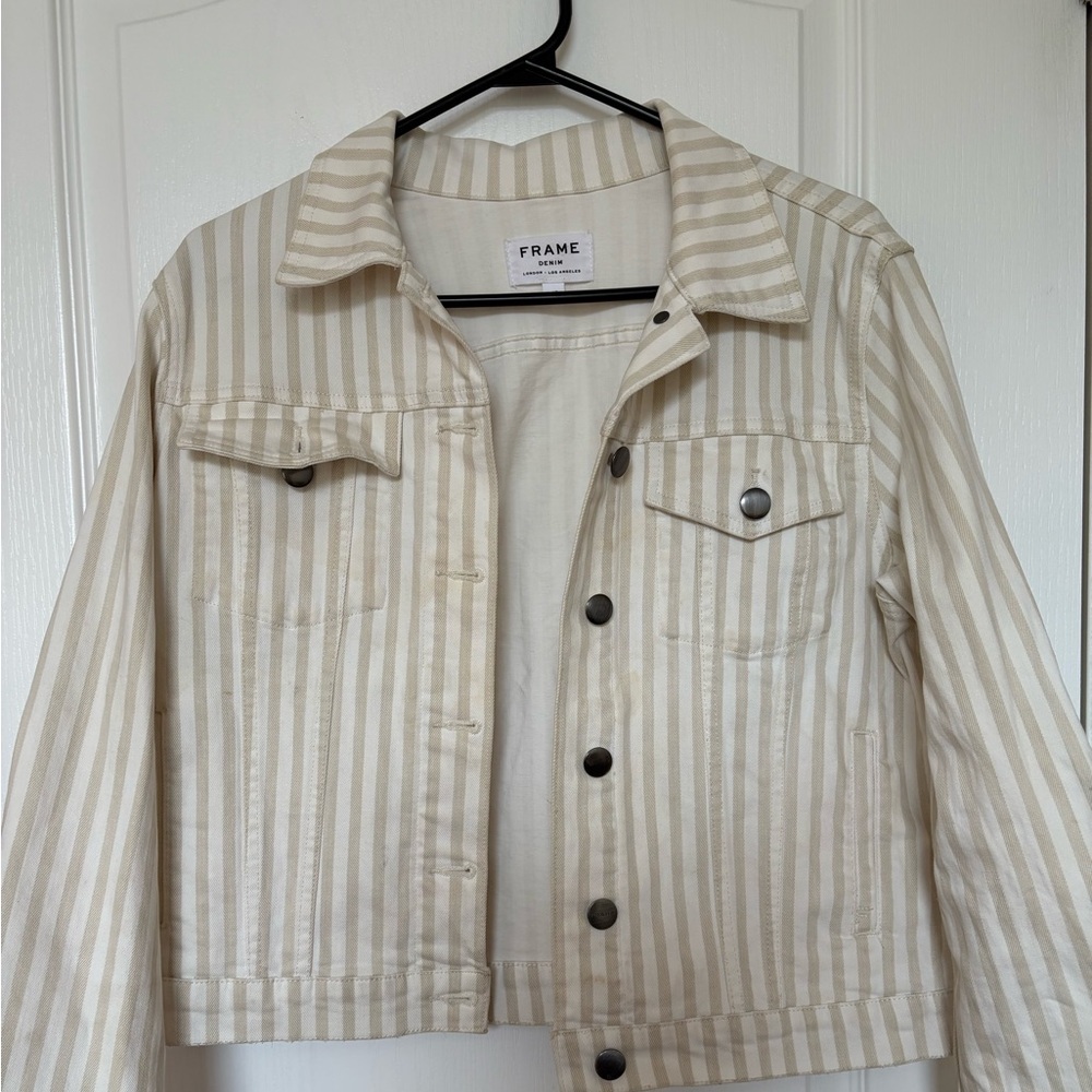 Frame Le Vintage Striped Denim Jacket